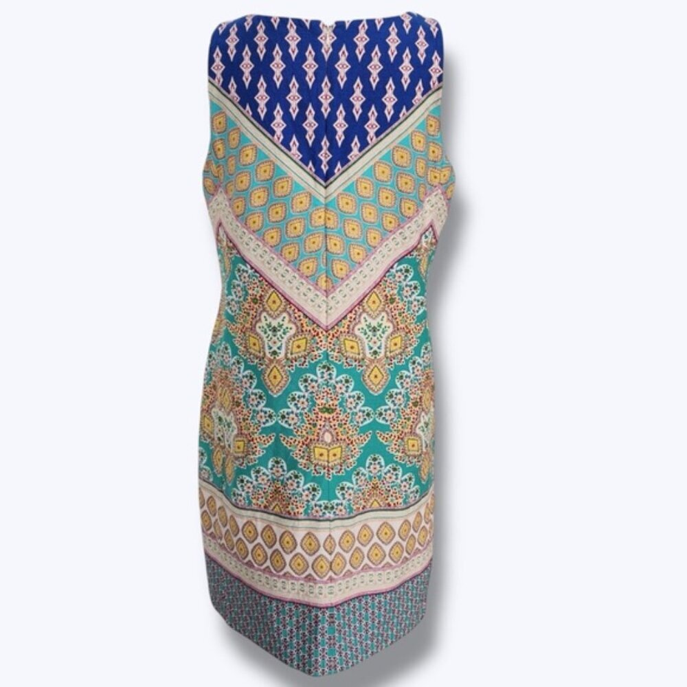 Nine West Dress Keyhole Cutout Sleeveless Aruba/Canary Multi Size 16 - Picture 9 of 16